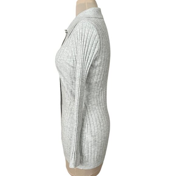 White House Black Market Women's Heather Grey Cardigan Sweater, Size XS   EUC - Picture 3 of 9